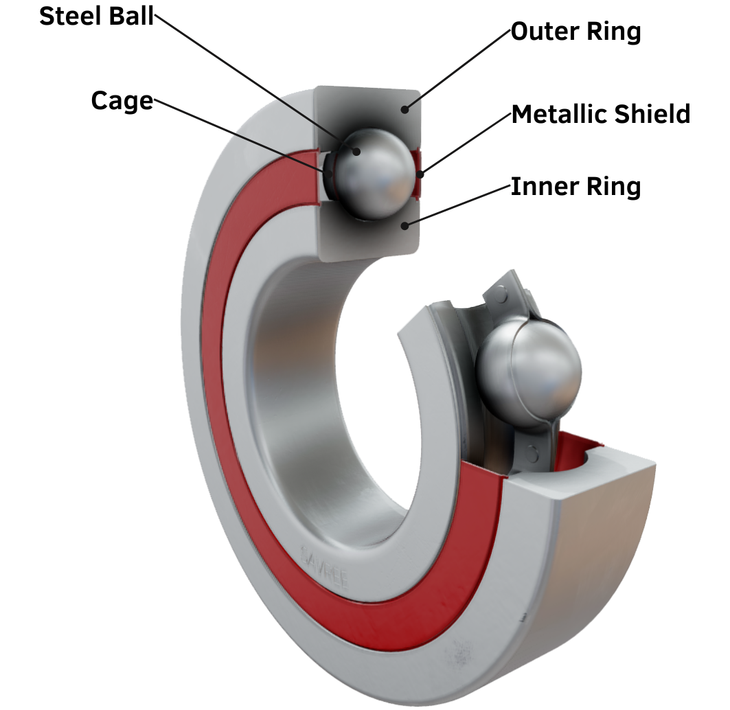 Uxcell R8 Deep Groove Ball Bearing, 4pcs 1/2" X 1 1/8" X 1/4
